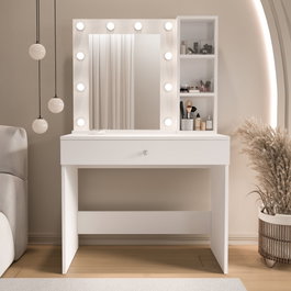 Hanah Home Monroe - MO3-W Mesa de Maquillaje Blanca